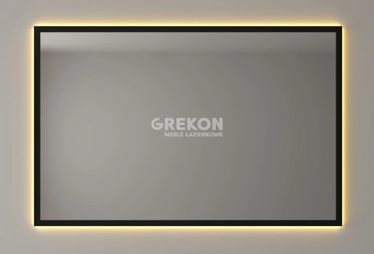 Lustro LED 100x65 cm w czarnej aluminiowej ramie
