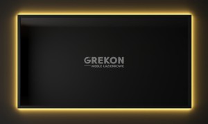 Lustro łazienkowe w czarnej ramie aluminiowej podświetlane LED 120x65cm