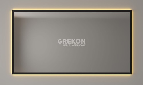 Nowoczesne lustro łazienkowe w czarnej aluminiowej ramie 120x65 cm