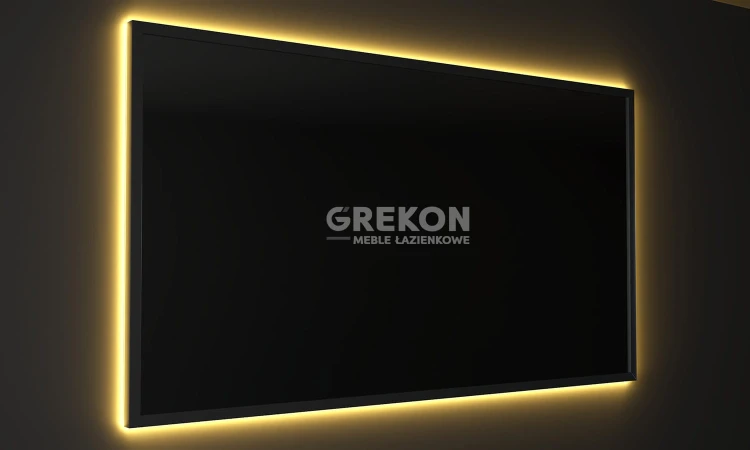 Lustro LED 120x65 cm w czarnej ramie
