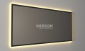 Prostokątne lustro łazienkowe 140x65 w czarnej aluminiowej ramie z podświetleniem LED