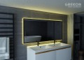 Lustro łazienkowe 140x65 w czarnej ramie, podświetlenie LED