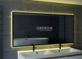 Lustro do łazienki z podświetleniem LED i czarną aluminiową ramą