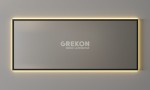 Podświetlane lustro łazienkowe 160 cm w czarnej aluminiowej ramie