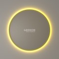 Lustro łazienkowe 80 cm w złotej podświetlanej ramie