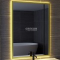 Lustro 60x80 w eleganckiej złotej ramie, podświetlenie LED