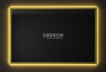 Lustro łazienkowe w złotej ramie aluminiowej podświetlane LED 100x65cm