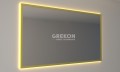 Lustro łazienkowe ze złotą ramą z podświetleniem LED