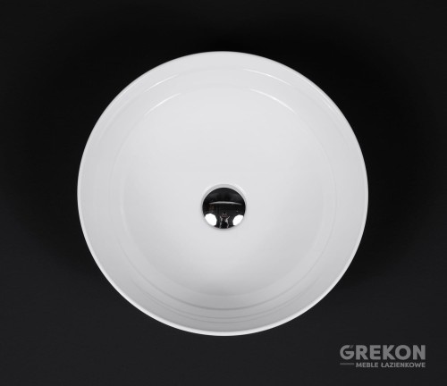 Ceramiczna biała umywalka Stripes z frezami