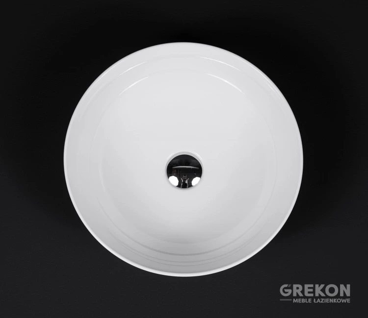 Ceramiczna biała umywalka Stripes z frezami