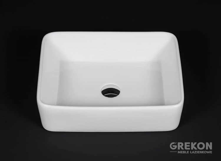 Ceramiczna biała nablatowa umywalka VERO