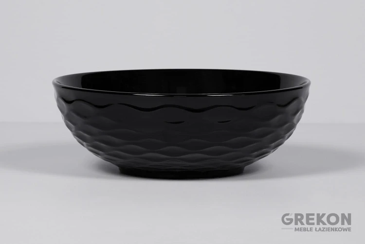 Ceramiczna okrągła umywalka Wave, czarny kolor