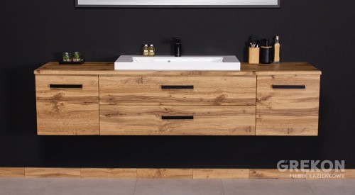 Nowoczesna podwieszana szafka 180 cm kolor dąb naturalny