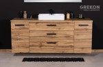 Elegancka szafka łazienkowa 180 cm w matowym kolorze naturalnego dębu
