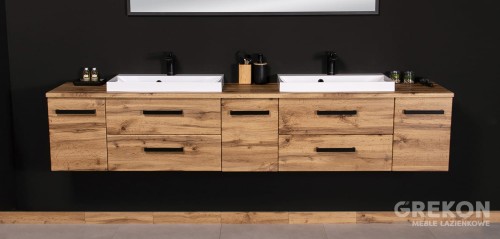 Pakowna i nowoczesna szafka łazienkowa 210 cm z serii Fokus New Loft