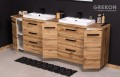 Podwieszana szafka łazienkowa w kolorze naturalnego dębu szerokość 210 cm