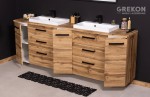 Podwieszana szafka łazienkowa w kolorze naturalnego dębu szerokość 210 cm