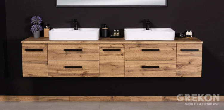 Szafka łazienkowa 210 cm w kolorze naturalny dąb z serii Fokus New Loft