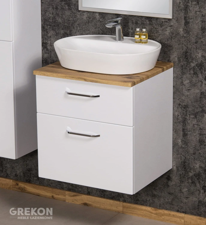 Modułowa szafka łazienkowa 60 cm z blatem oraz umywalką