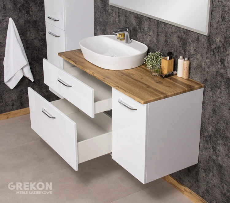 Szafka łazienkowa z modułowej kolekcji biała 120 cm