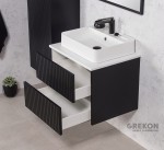 Czarna matowa szafka łazienkowa z dwiema szufladami 60 cm seria Mirage