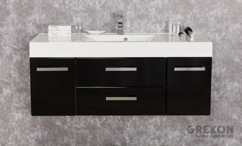Czarna podwieszana szafka pod umywalkę 120 cm