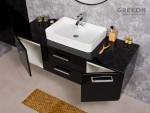 Elegancka czarna szafka łazienkowa 140 cm seria Fokus New