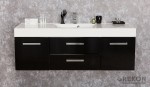 Czarna podwieszana szafka łazienkowa 140 cm
