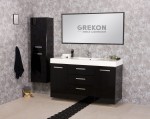 Stylowe meble łazienkowe w połyskowym czarnym kolorze