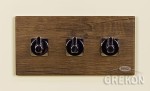 Wieszak potrójny na płycie antyczne drewno FOKUS