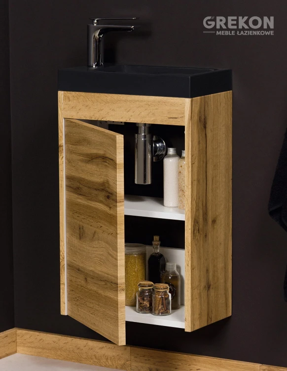 Podwieszana szafka łazienkowa 40 cm naturalny dąb seria Cler Loft