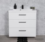 Szafka łazienkowa biała 80cm DOMINO SMOOTH z umywalką białą