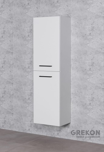 Biały wysoki regał łazienkowy Domino Smooth
