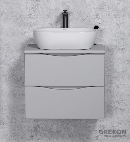 Szara matowa szafka łazienkowa w rozmiarze 60 cm z kolekcji ONDA