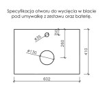 Instrukcja wycięcia w blacie Belli Gold
