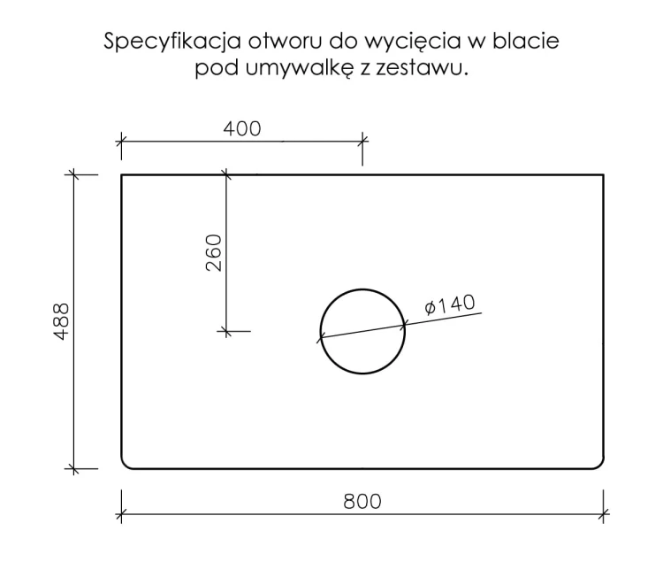 Instrukcja wycięcia blatu w serii Glow