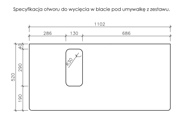 Instrukcja wycięcia blatu seria Magnum