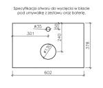 Instrukcja wycięcia blatu pod umywalkę i baterię seria Onda