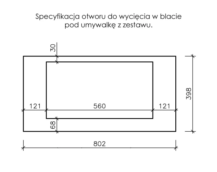 Instrukcja wycięcia otworu w blacie na umywalkę seria Victa Lamello