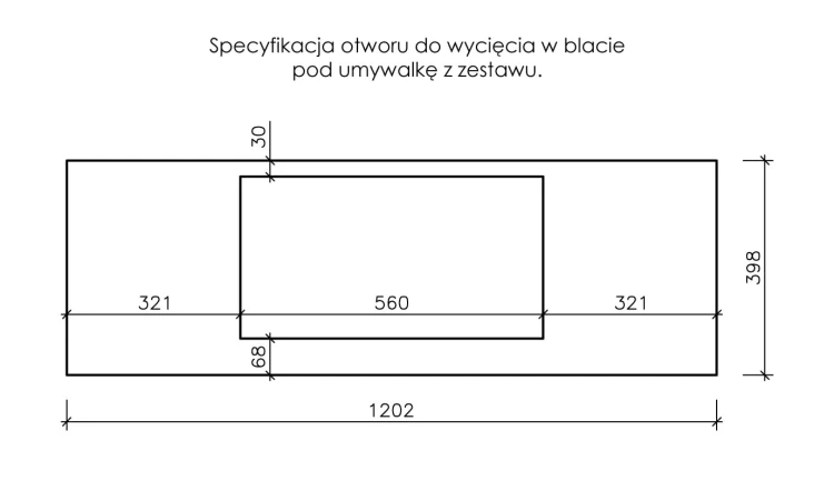 Instrukcja wycięcia otworu w blacie na umywalkę seria Victa Lamello