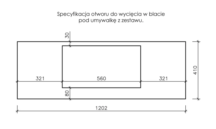 Instrukcja wycięcia otworu pod umywalkę seria Fokus New