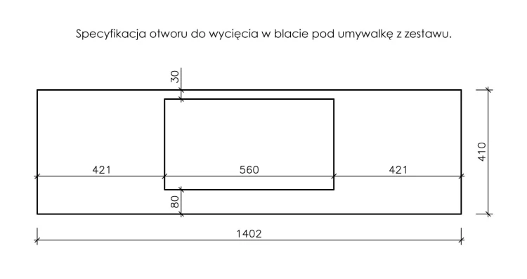 Instrukcja wycięcia otworu pod umywalkę seria Fokus New