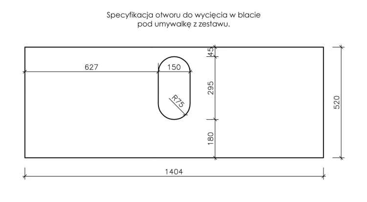 Instrukcja wycięcia otworu pod umywalkę seria Fokus New