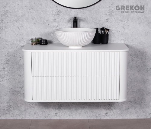 Białą podwieszana szafka łazienkowa 100 cm seria Lilia