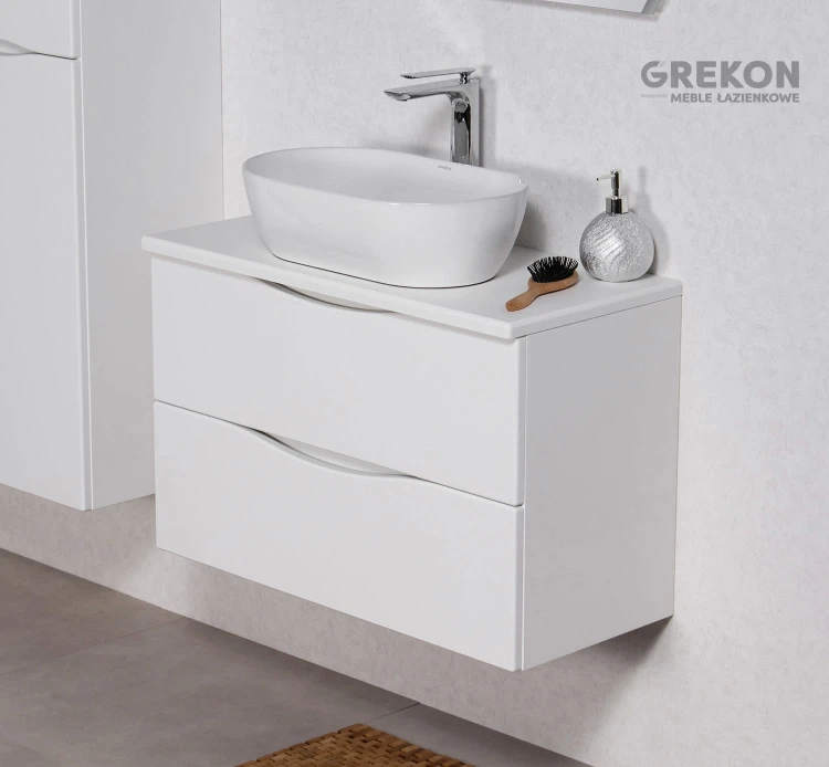 Szafka łazienkowa 80 cm biała seria Onda