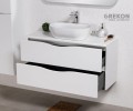 Szafka łazienkowa 100 cm z blatem oraz ceramiczną umywalką