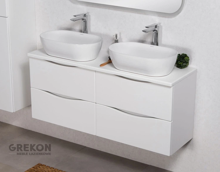 Szafka łazienkowa Onda 120 cm z dwiema umywalkami