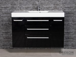 Szafka łazienkowa czarna 120cm FOKUS z umywalką