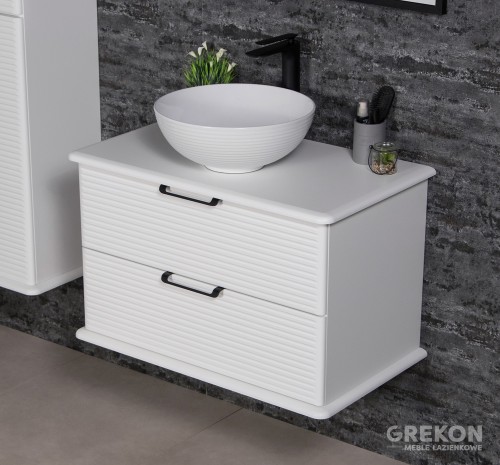 Podwieszana biała szafka łazienkowa 80 cm