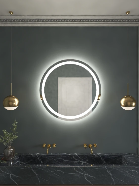 Lustro łazienkowe okrągłe Vela 80 cm, podświetlanie LED przód i tył